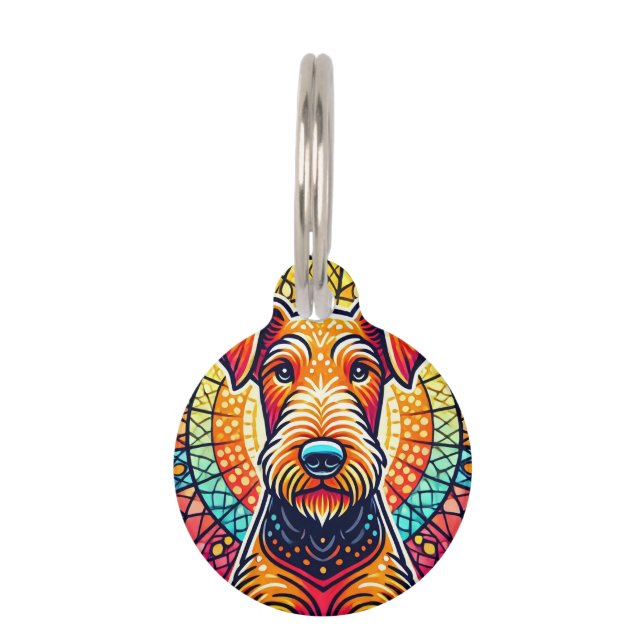 Médaillon Pour Animaux Illustration de chien coloré (Devant)