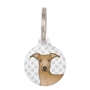 Médaillon Pour Animaux Illustration de la tête de chien italien gris fauv