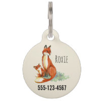 Illustration de l'aquarelle Momma Fox et Baby
