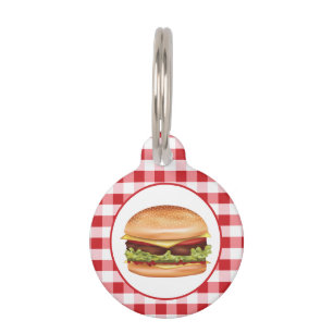 Médaillon Pour Animaux Illustration de restauration rapide Hamburger sur