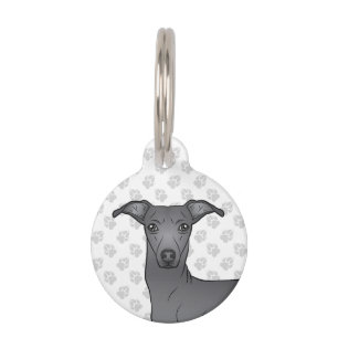 Médaillon Pour Animaux Illustration de tête de chien mignon Greyhound Ita