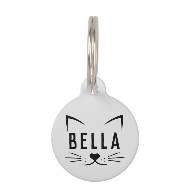 Médaillon Pour Animaux Illustration de visage de chat gris adorable avec  (Devant)
