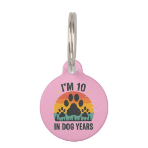 Médaillon Pour Animaux Im 10 in Chien Années 80 Ans Hommes Amusants Anniv