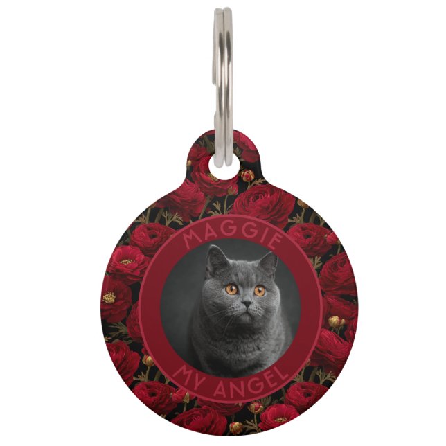 Médaillon Pour Animaux Impression de renoncule de cadeau de chien mignon (Devant)