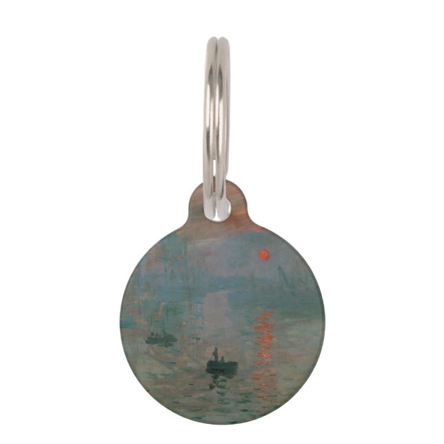 Médaillon Pour Animaux Impression Soleil Levant de Claude Monet, impressi (Devant)