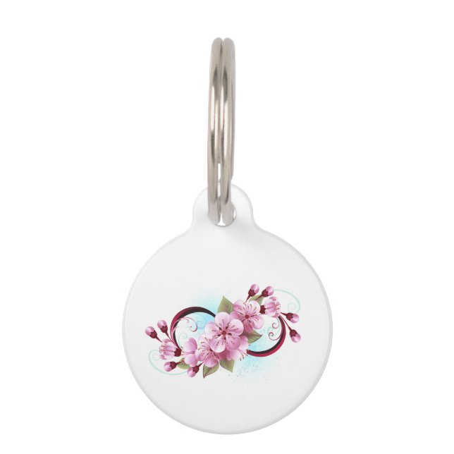 Médaillon Pour Animaux Infinité avec les fleurs Sakura (Devant)