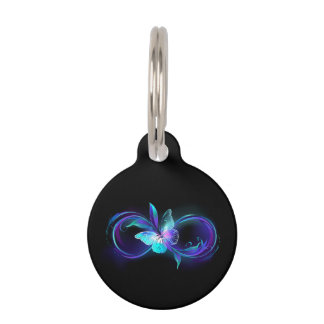 Médaillon Pour Animaux Infinité brillante avec papillon magique