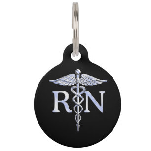 Médaillon Pour Animaux Infirmière inscrite RN Caduceus Snakes Style sur n