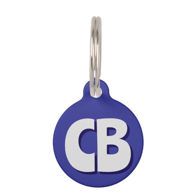 Médaillon Pour Animaux Initiales minimalistes Monogrammes professionnels  (Devant)