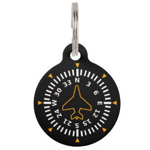 Médaillon Pour Animaux Instrument de vol Compteur d'aéronef