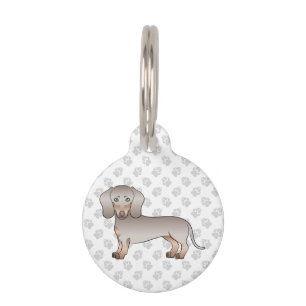 Médaillon Pour Animaux Isabella et Tan Short Hair Dessin Animé Chien Dach