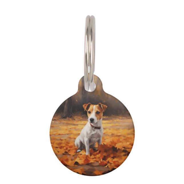 Médaillon Pour Animaux Jack Russell à l'automne Feuilles automne Inspire (Devant)