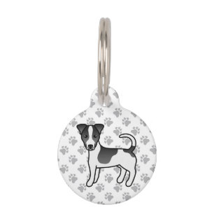 Médaillon Pour Animaux Jack Russell Terrier à poil lisse noir et blanc