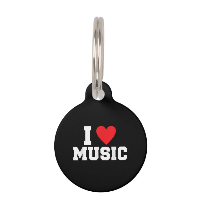 Médaillon Pour Animaux J'adore Music Lover (Devant)