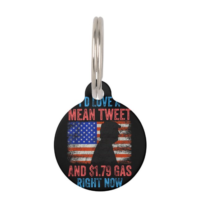 Médaillon Pour Animaux J'adorerais un tweet moyen (Devant)