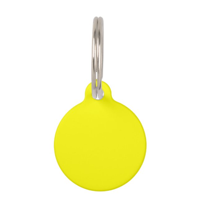Médaillon Pour Animaux Jaune clair (couleur solide) (Devant)