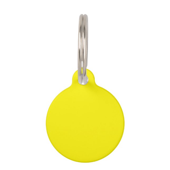 Médaillon Pour Animaux Jaune de cadmium (couleur unie)  (Devant)