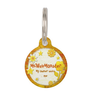 Médaillon Pour Animaux Jaune en Jeu Joyau ID PERSONNALISÉ