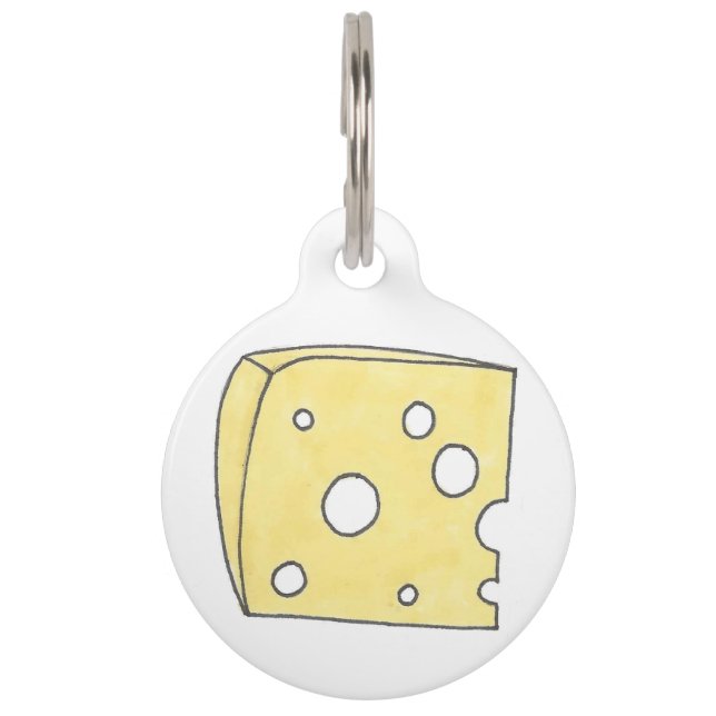 Médaillon Pour Animaux Jaune Holey Fromage Suisse Foodge (Devant)