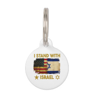 Médaillon Pour Animaux Je me tiens avec Israël T-shirt Je me tiens avec I
