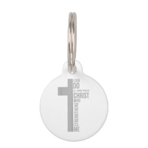 Médaillon Pour Animaux Je Peux Faire Tout Par Le Christ Qui Renforce