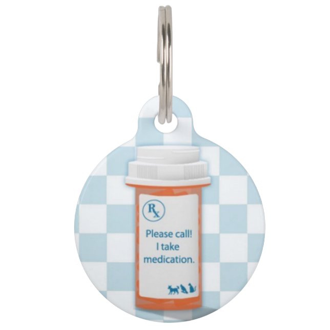 Médaillon Pour Animaux Je prends l'étiquette d'identification d'animal (Devant)