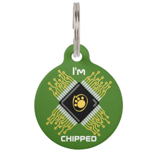 Médaillon Pour Animaux Je suis chipped pet id tag
