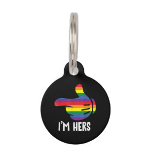 Médaillon Pour Animaux Je suis son couple lesbien arc-en-ciel drôle LGBT