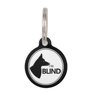 Médaillon Pour Animaux Je suis un chien noir élégant aveugle avec les ore