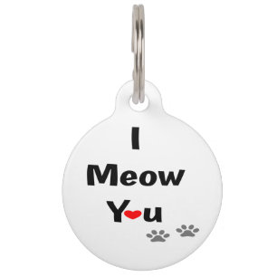 Médaillon Pour Animaux Je vous miaule chats Saint-Valentin citation félin