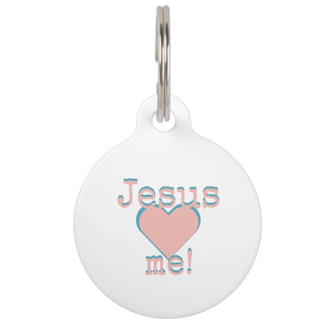 Médaillon Pour Animaux Jésus Loves me (Devant)