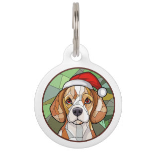 Médaillon Pour Animaux Joie canine charmante : Noël sur le thème du Beagl