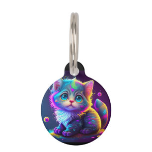 Médaillon Pour Animaux Joli Chat Coloré - Oeuvre d'Art Numérique-79827