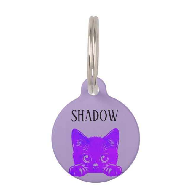 Médaillon Pour Animaux Joli chat qui regarde - Chat personnalisé (Devant)