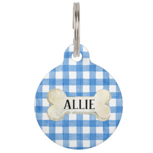 Médaillon Pour Animaux Joli Chien Plaid Personnalisé