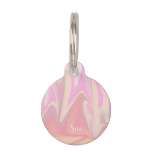 Médaillon Pour Animaux Joli marbre rose élégant et moderne