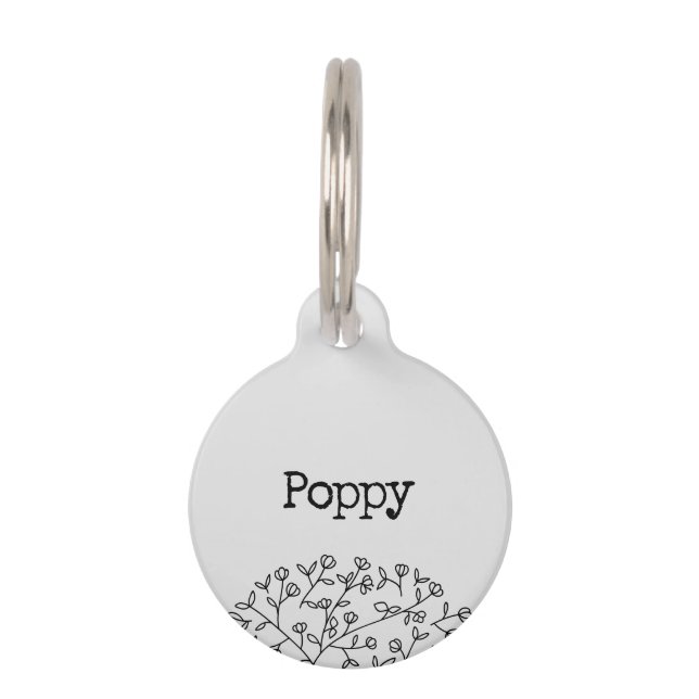 Médaillon Pour Animaux Joli pavot floral (Devant)