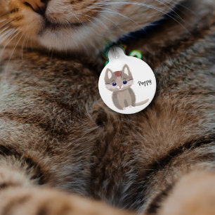 Médaillon Pour Animaux Joli petit chat brun simpliste