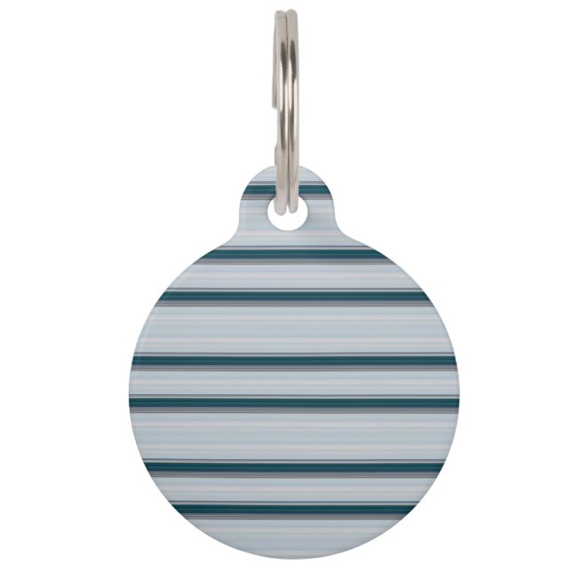 Médaillon Pour Animaux Jolies rayures bleu gris  (Devant)