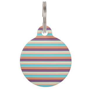 Médaillon Pour Animaux Jolies rayures bleues marron