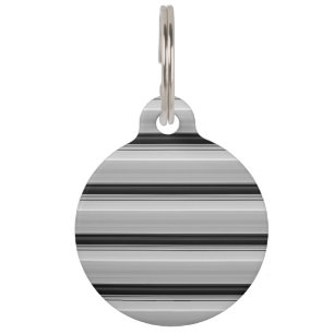 Médaillon Pour Animaux Jolies rayures noir gris