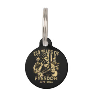 Médaillon Pour Animaux Jouer de la guitare 4 juillet 250e anniversaire