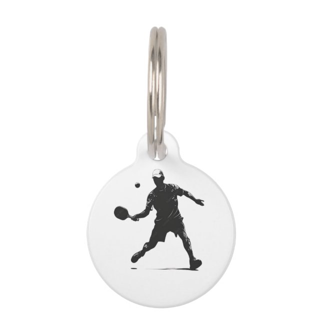 Médaillon Pour Animaux Joueur de Pickleball Silhouette Sport Design (Devant)