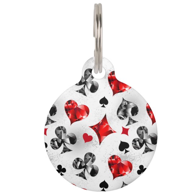 Médaillon Pour Animaux Joueur de poker Joueur de cartes de jouer costumes (Devant)