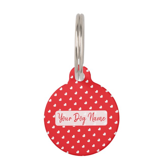 Médaillon Pour Animaux Joyeuse Saint-Valentin Moderne Motif d'Amour (Devant)