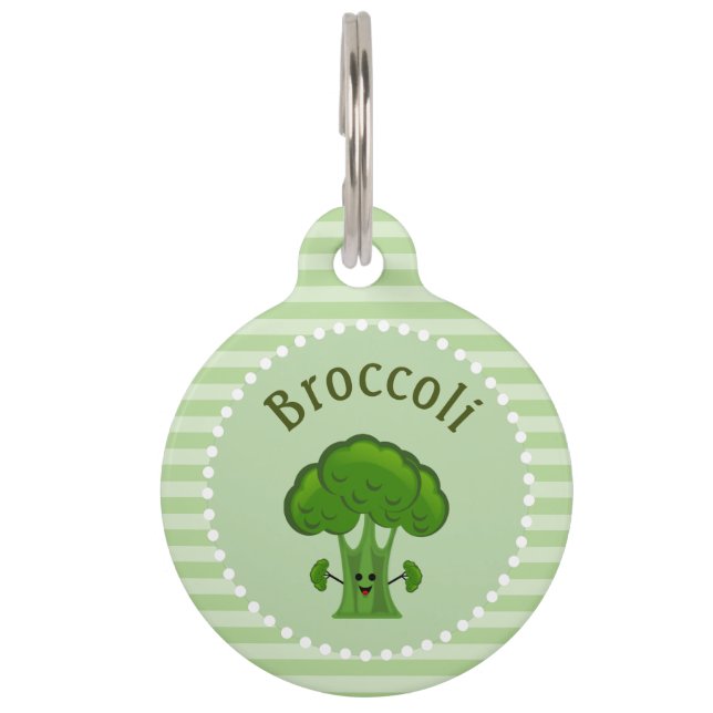 Médaillon Pour Animaux Joyeux Brocoli personnalisé (Devant)