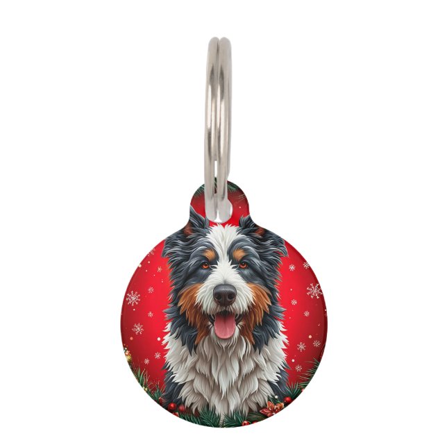 Médaillon Pour Animaux Joyeux chien de Noël (Devant)