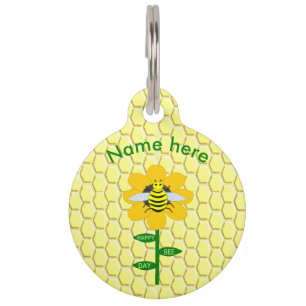 Médaillon Pour Animaux Joyeux Jour des abeilles Anniversaire Bumblebee Pe