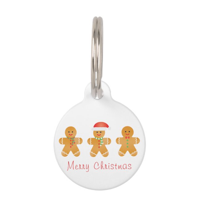 Médaillon Pour Animaux Joyeux Noël Gingerbread Hommes (Devant)