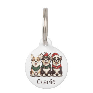 Médaillon Pour Animaux Joyeux Noël Pembroke Welsh Corgi Chiens